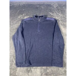Michael Kors Navy Quarter Zip Sweater - Men's Medium